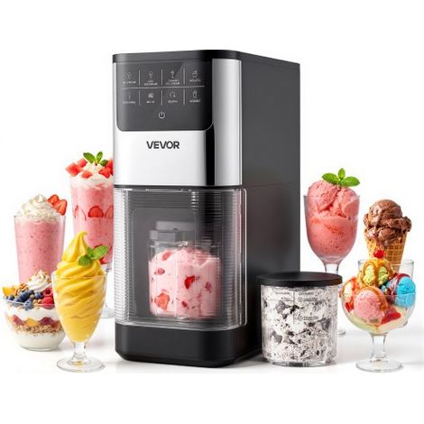 Eismaschine, 7-in-1-Gerät für Gelato, Sorbet, Milchshake, Frozen Yogurt & Light-Eiscreme, Hausgemachte Eismaschine mit Ein-Knopf-Funktion zum Einrühren und Nachdrehen, Glatte Cremige Textur (1/5)