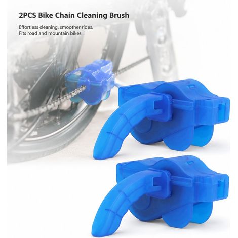Set di 2 spazzole per la pulizia della catena della bicicletta - ABS blu - Strumento di manutenzione rapida senza smontaggio per mountain bike e bici da strada (1/5)