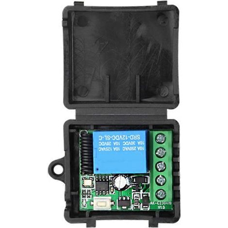 Interrupteur sans fil 433 MHz, module récepteur relais 1 canal 12 V CC pour domotique, noir (1/5)