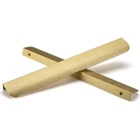 SYZOW Lot de 6 Poignée Invisible Or brossé Poignee de Meuble Cuisine- poignee de cuisine Poignée de Poignée Meuble Entraxe 320mm