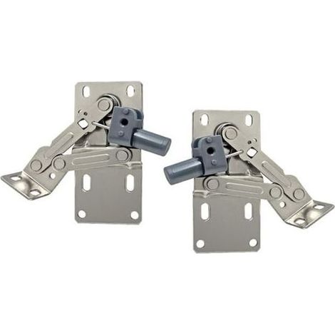 Lot de 2 charnières de plateau basculant, charnière de support de porte rabattable, accessoires de quincaillerie pour meubles, charnière d'évier standard pour organisateur d'armoire (amortissem (1/5)