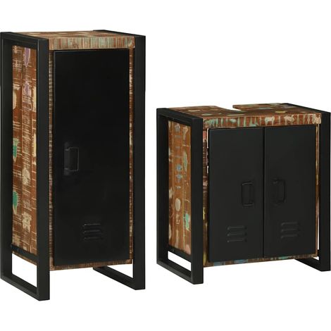 Maison Exclusive - Badezimmermöbel-Set mit Regal 2 pcs Mehrfarbig