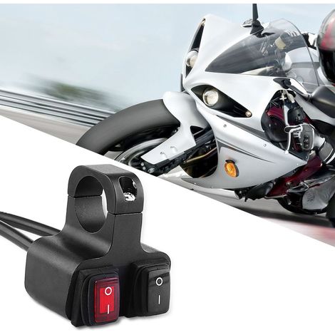 Projecteur de 22 cm pour moto, monté en alliage d'aluminium CNC, avec clignotant de détresse, interrupteur étanche à double usage, 12 V, 16 A (1/5)