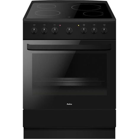 Cuisiniere vitrocéramique - AMICA - ACV6003RN - 4 feux - 1500 W - 60 cm - Noir (1/5)