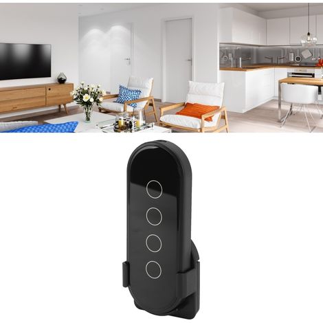 Tuya Scene Smart Kabellose Touch-Fernbedienung, Wi-Fi- und Zigbee-kompatibel, 4 Tasten, Gratis-Aufkleber, Schwarz (1/5)