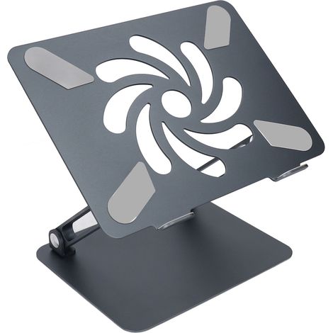 Support de bureau pour ordinateur portable/tablette, pliable et réglable en hauteur, en alliage d'aluminium. Support de refroidissement pour ordinateur portable/tablette. (1/5)