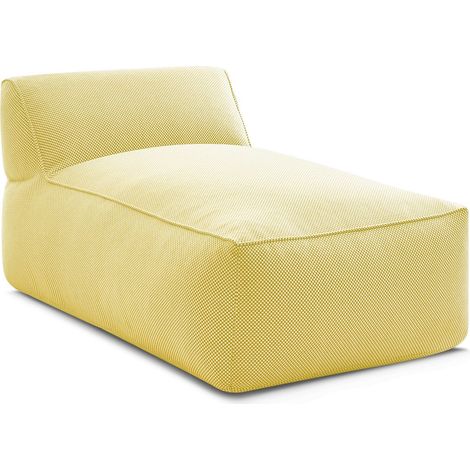 BOBOCHIC - Méridienne sans accoudoir pour canapé de jardin modulable RIVIERA tissu chiné Jaune (1/5)