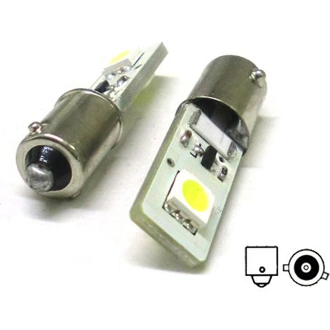 Lampada Led Canbus BAX9S H6W 2 Smd No Errore Piedi Storti 12V Luci Posizione Con Resistenza (1/3)