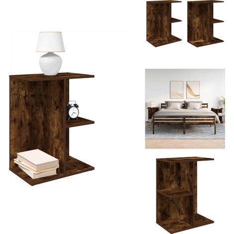 Nachttische 2 Stk. Räuchereiche 46,5x29x61 cm Holzwerkstoff - Nachttisch - Nachttischschränke - Nachtschrank - Bettschrank (1/5)