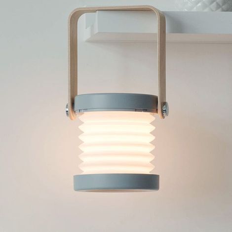 Lampada da comodino con luce touch dimmerabile, lampada da comodino portatile con luce notturna sicura (grigio) (1/3)
