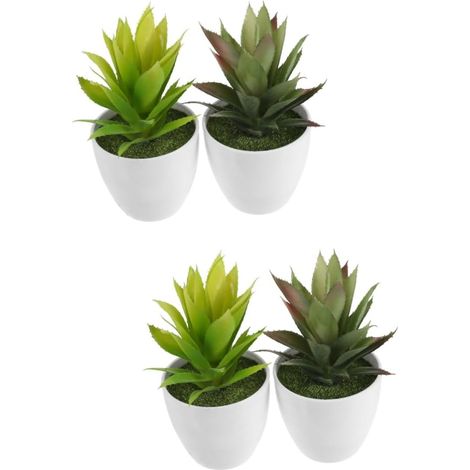 4 Pièces Plante Succulente en Pot De Simulation Pot De Fleurs Réaliste Plantes Artificielles De Chambre Succulentes De Chambre Bureau Plastique Assiette Combinée Tons De Terre (1/5)