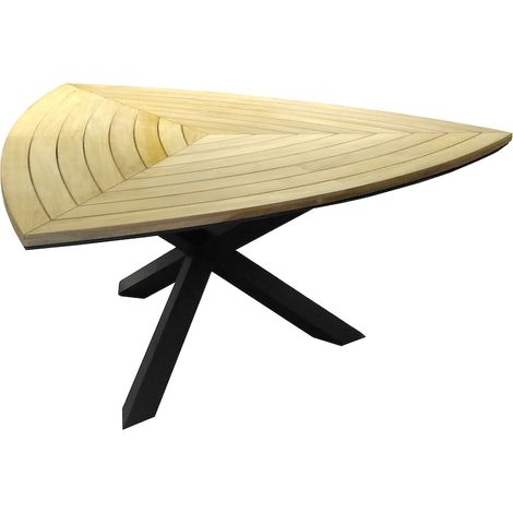 PROLOISIRS Table fixe - FERRONE - Aluminium graphite - Teck FSC 100% - 170 cm
