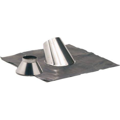 TEN – Solin de toit inox 304 30° à 45° – Diamètre 125mm – Bavette de plomb 800 x 800mm – Accessoires d'étanchéité toiture