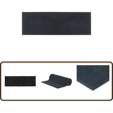 Tapis de porte gris foncé 100x300 cm fibre de coco touffeté - Tapis D'entrée - Paillasson - Fibre De Coco - Tapis Exterieur - Tapis Interieur
