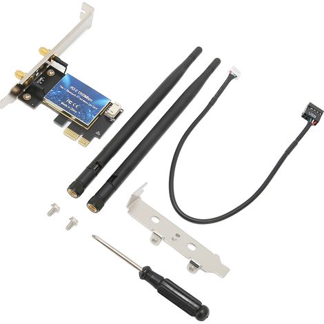 Adaptateur sans fil PCIe double bande 2,4 GHz/5 GHz Bluetooth 4.1, carte Wi-Fi PCIe avec antennes à gain élevé de 5 dBi, CD pour PC de bureau