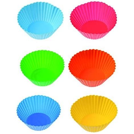 Pavoni set 6 pirottini muffin tondi stampo 75x45x30 mm, colori assortiti