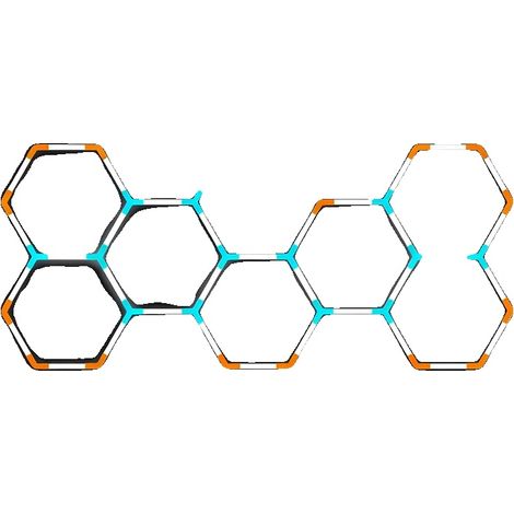Lámpara de techo LED hexagonal con forma de panal, instalación versátil, iluminación brillante, HC-6627-440 (1/2)