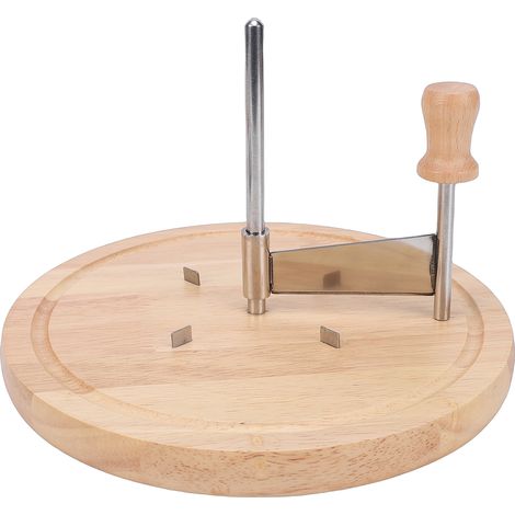 Rasoir à fromage manuel en acier inoxydable, 8.7 pouces, roue à chocolat avec Base en bois de hêtre, pour Restaurants, cafés, magasins de desserts (1/5)