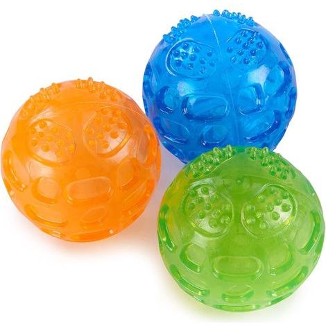 Balle Chien Lot de 3, Balle Rebondissante pour Chien, Balles Chiens Couineuse, Balles Indestructible Chiens, Jouet de Piscine Flottant (1/5)