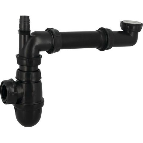 Siphon de lavabo universel – Tubulure gain de place – 90% matières recyclées – Sortie Ø 32/40 mm – Débit 58 l/min (1/3)
