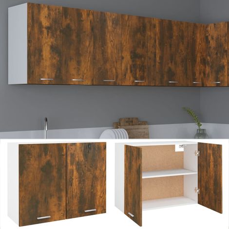 vidaXL Hanging Cabinet "Lyon" Smoked Oak 80x31x60 cm Engineered Wood