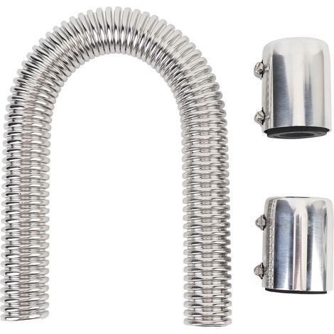 Kit de tuyau de radiateur de liquide de refroidissement en acier inoxydable, 24 pouces, Flexible, refroidissement efficace pour 1 3/4 pouces, 1/2 pouces, 1/4 pouces, argent (1/5)