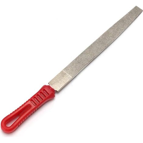 Lime diamantée de 8 pouces, grain 180, outil de remplissage pour limes à aiguilles, outil manuel pour le meulage du verre, de la pierre, de la céramique, du marbre, de la roche et de l'os (1 pièce) (1/5)