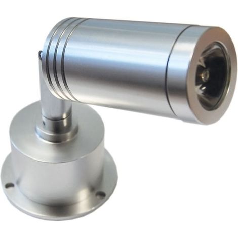 Spot led orientable double articulation - Type d'éclairage : LED - Longueur : 111,5 mm - Température de couleur : 4000 K - Puissance : 3 W - Fixation : Sur platine - LAMPO (1/5)