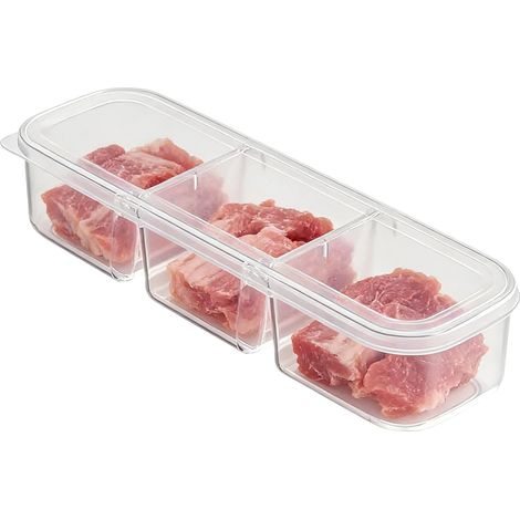 Boîtes de conservation pour réfrigérateur - Boîte empilable avec couvercle pour une fraîcheur optimale Boîte modulaire transparente avec plusieurs compartiments et fermeture hermétique pour yaourts, (1/5)