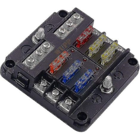 12-Volt-Sicherungsblock, wasserdichtes Bootssicherungsfeld mit LED-Warnanzeige und feuchtigkeitsbeständiger Abdeckung.