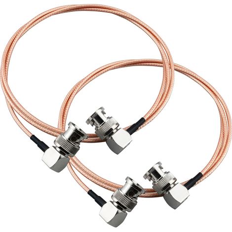 Câble Coudé BNC Mâle à Angle Droit à BNC Mâle à 90 Degrés RG316 Câble Coaxial Connecteur BNC Câble d'extension 1M pour Antenne WiFi Jumper HD SDI Video (2 Pièces) (1/4)
