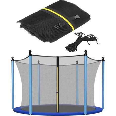 Trampolin-Sprungmatte，Ersatz-Sicherheitsnetz für Trampolin，6 Stangen，244/366/427 cm，Einstiegstür mit Reißverschluss (4,27 m) (1/2)