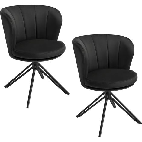 WOLTU Set di 2 Sedie da Pranzo in velluto Sedie da Cucina Moderne per Soggiorno, Nero (1/5)