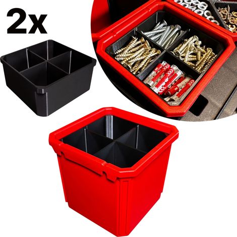CESTINO A DOPPIO LIVELLO PER MILWAUKEE PACKOUT, 4 SCOMPARTI, SET DA 2 (1/3)