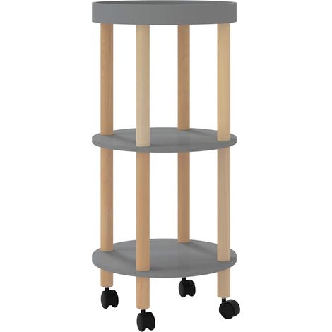 vidaXL Carrito 3 estantes madera contrachapada y pino gris 38x38x82 cm (1/2)
