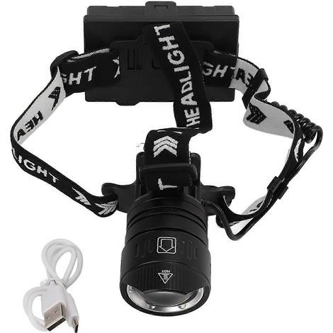 Lampe frontale puissante, rechargeable et étanche avec capteur LED, idéale pour l'exploration et le camping en plein air. (1/5)