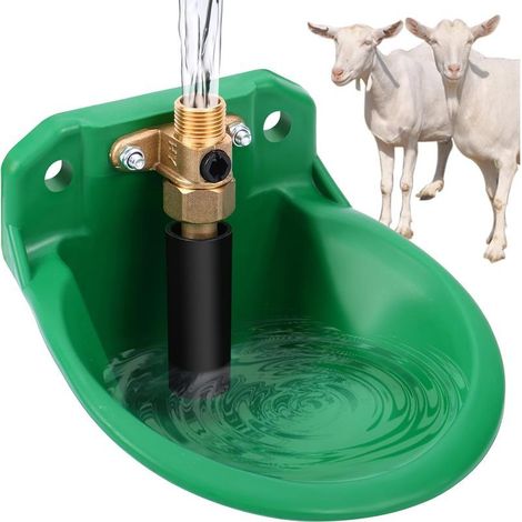 Abreuvoir automatique pour moutons, mangeoires avec trous de drainage, alimentation en eau automatique pour chevaux, bovins, moutons, porcs et chiens (vert). (1/5)