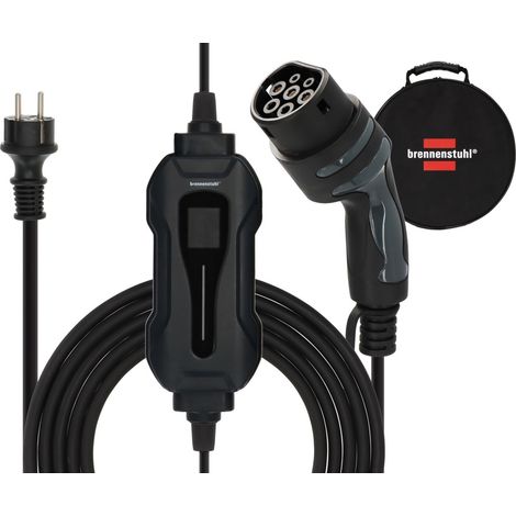 Brennenstuhl Tragbares EV Ladegerät Typ 2 Schutzkontakt 2,3KW, 8m Kabel, f. Elektro- & Hybridfahrzeuge (1/5)