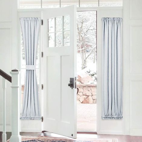 Rideau de porte occultant monobloc - rideau à œillets pour porte coulissante en verre, écran d'intimité, blocage de la lumière pour porte-fenêtre d'entrée