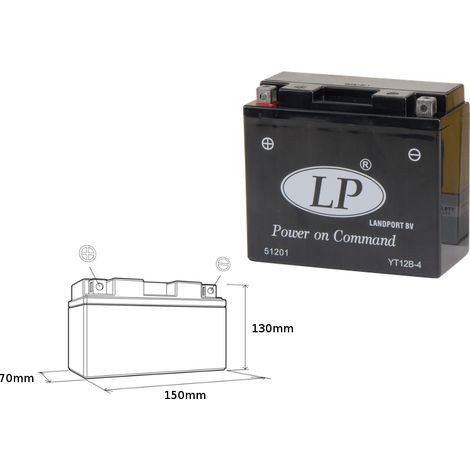 BATERÍA LANDPORT YT12B-4 (MS LT12B-4) 12V 11AH 151X70X130 SIN MANTENIMIENTO - DE CARGA INUNDADA (6)