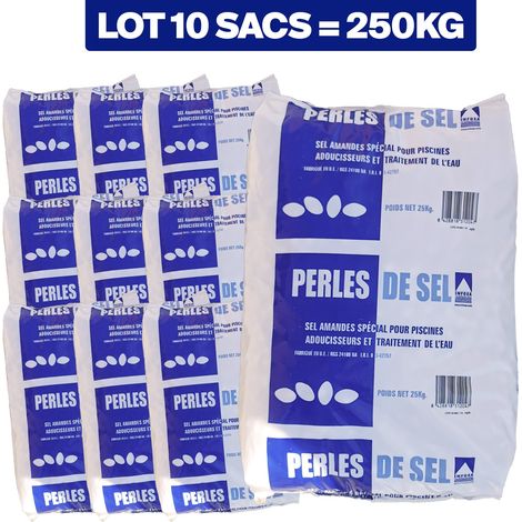 10 sacchi da 25 kg di pastiglie di sale per addolcire l'acqua (1/2)