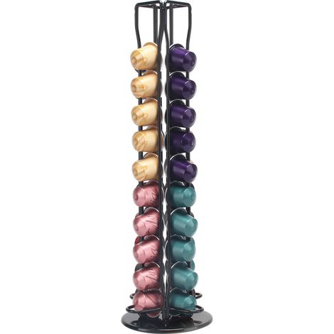Le porte-capsules Nespresso, d'une capacité de 40 capsules, est rotatif et en fer. Il peut contenir 40 capsules Nespresso. C'est un accessoire idéal pour les bars et les cuisines (modèle an002-40, laq (1/4)
