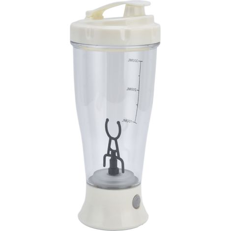 Elektrischer Shakerbecher für Kaffee, Milch und Smoothies, schlichtes Design, ideales Partygeschenk, elektrischer Shakerbecher (Batterien nicht enthalten), milchweiß (1/5)