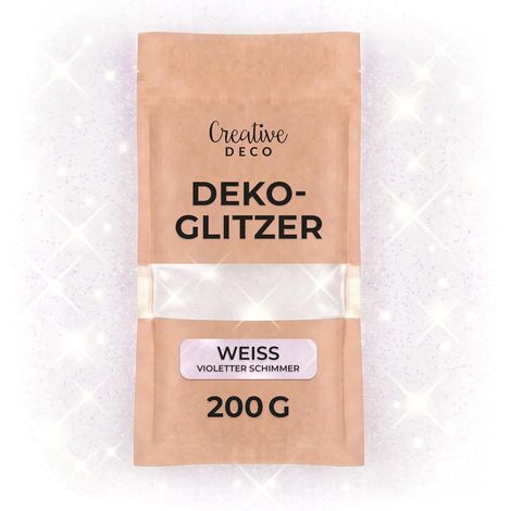 Glitzerpulver Holografisch 200 g Feinkörnig 0,2 mm Weiß