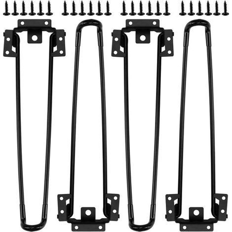 set of 4 folding hairpin table legs, 7 x 200 mm, suitable for coffee tables, desks and furniture. (1/5)