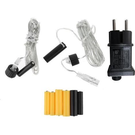 Adaptateur secteur pour piles AA+AAA (prise européenne) remplaçant les piles AA/AAA 1,5 V pour sapin de Noël électrique à LED