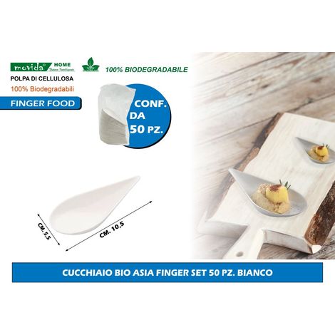 Confezione 50 Finger Cucchiai Asia Bio