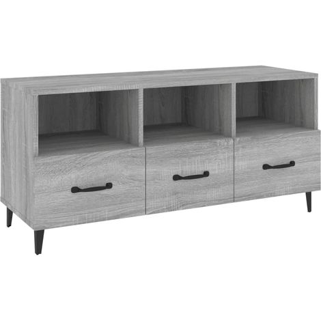 Mobile TV multimediale scaffale per televisione televisione buffet sala da pranzo soggiorno camera da letto sonoma 102 x 35 x 50 cm pannelli compositi grigio 020028355