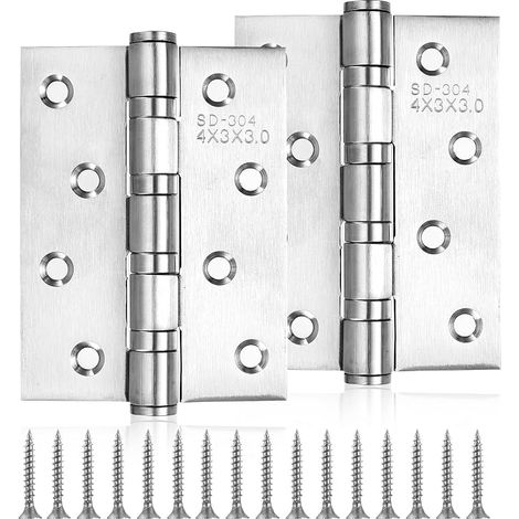 2 x 100mm Stainless Steel Hinges - Invisible Hinges for Cabinet Doors, Furniture and Windows (1/5)