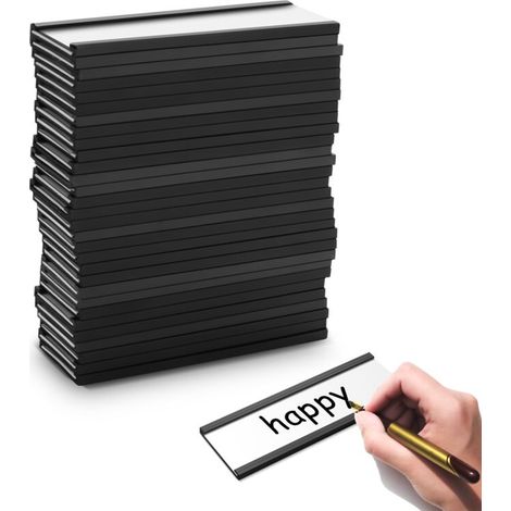 30 Stück magnetische Etikettenhalter mit Datenkartenhaltern, transparente Kunststoffschutzhüllen für Metallregale (1 x 3 Zoll) (1/4)